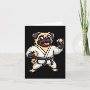 Lustiger Pug, der Karate macht Karte