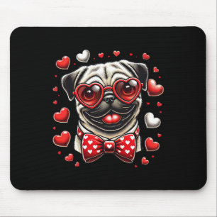 Lustiger Pug Herz Kopf Valentinstag Pug Damen Herr Mousepad