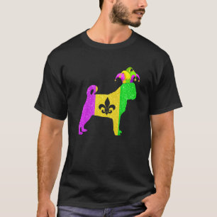 Lustiger Pug-Hund Liebhaber Mardi Gras Karneval Pa T-Shirt