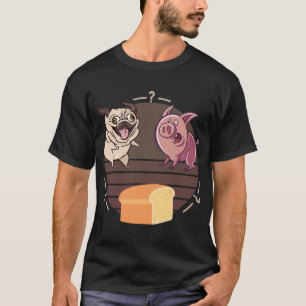 Lustiger Pug, Hund Schwein Laib Brot, Süßer Pug La T-Shirt