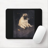 Lustiger Pug raucht Meme-Zigarette Hund Meme Straß Mousepad (Mit Mouse)