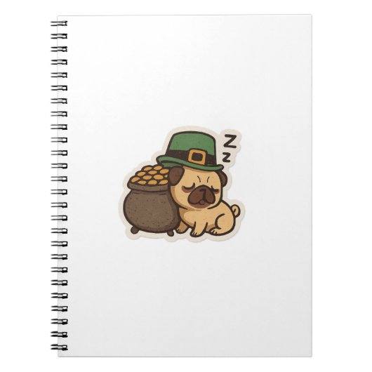 Lustiger Pug St.Patrick's Day Notizblock (Vorderseite)