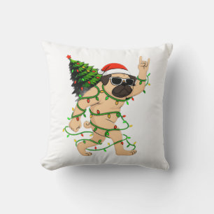 Lustiger Pug Weihnachtsbaum – Süße Xmas Kissen