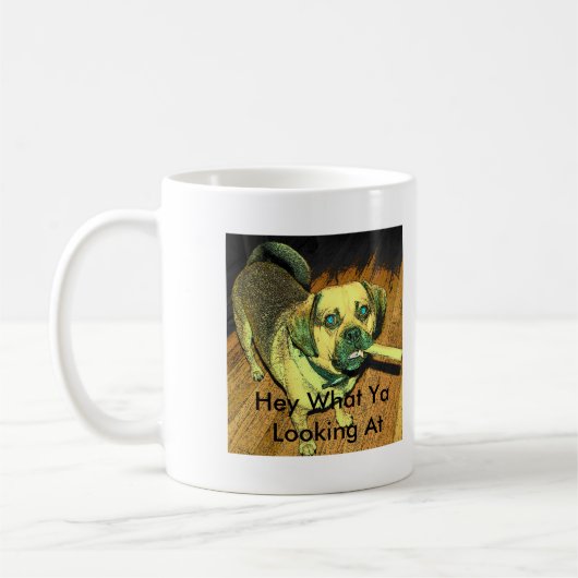 Lustiger Puggle Hund Kaffeetasse (Links)
