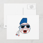Lustiger Punk-Baseball Postkarte (Vorne/Hinten)