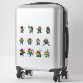 Lustiger Punk-Frosch-Sticker-Pack — Mohawk-Frosch Aufkleber (Koffer)