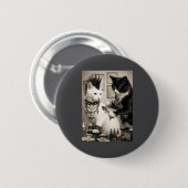 Lustiger Punk-Katzen-Tätowierer-Goth-Subkultur-Mem Button (Vorne & Hinten)