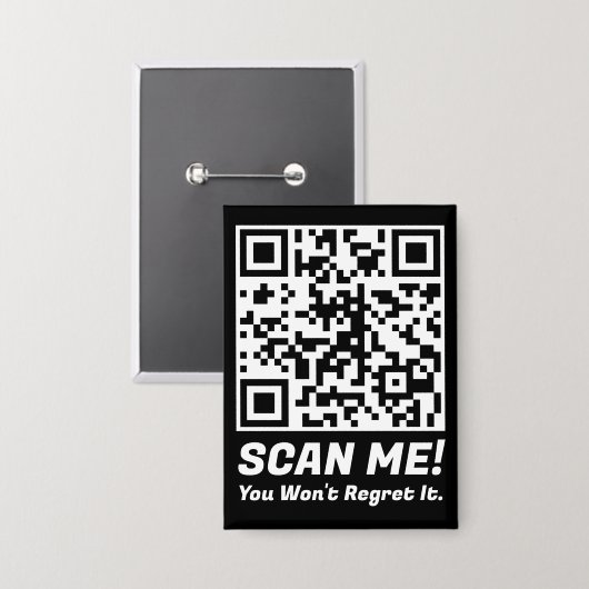 Lustiger QR-Scan mich! Lustiger Bedauern-Witz  Button (Vorderseite/Rückseite)