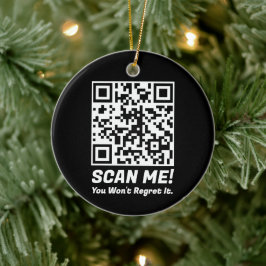 Lustiger QR-Scan mich! Lustiger Bedauern-Witz  Keramik Ornament