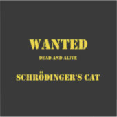 Lustiger Quantenwitz: Schrödingers Katze auf freie Aufkleber (Vorderseite)
