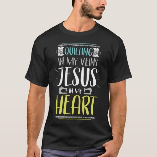 Lustiger Quilt-Wortwitz T-Shirt (Vorderseite)