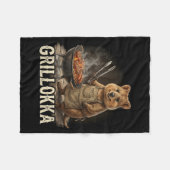 Lustiger Quokka-Pitmaster-Bbq-Raucher-Grill-Party- Fleecedecke (Vorderseite (Horizontal))