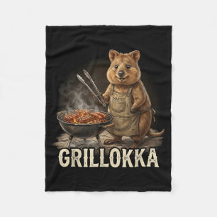 Lustiger Quokka-Pitmaster-Bbq-Raucher-Grill-Party- Fleecedecke