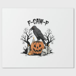 Lustiger Rabe, F-Caw-F, Totenkopfrabe, Gothic-Kräh Geschenkpapier