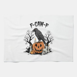 Lustiger Rabe, F-Caw-F, Totenkopfrabe, Gothic-Kräh Geschirrtuch