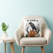 Lustiger Rabe, F-Caw-F, Totenkopfrabe, Gothic-Kräh Kissen (Stuhl )