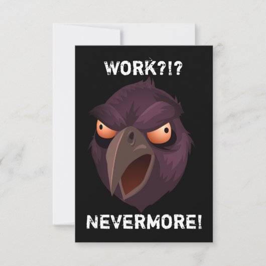 Lustiger Raben-Ruhestand Einladung (Vorderseite)