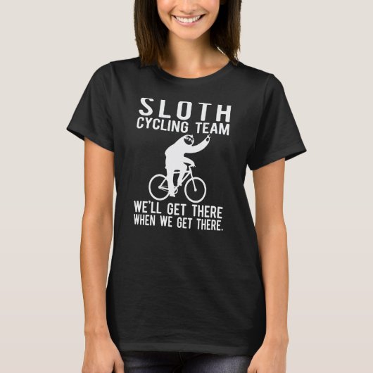 Lustiger Rad fahrender Faultier-Hinterteil-Gag T-Shirt (Vorderseite)