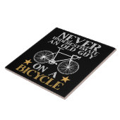Lustiger Radfahrer Humor Fliese (Seite)