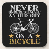 Lustiger Radfahrer Humor Getränkeuntersetzer (Vorderseite)