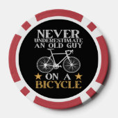 Lustiger Radfahrer Humor Pokerchips (Rückseite)