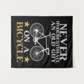 Lustiger Radfahrer Humor Wandteppich (Vorderseite (Horizontal))