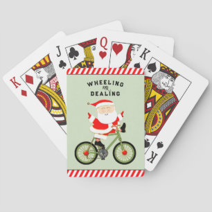 Lustiger Radfahrer Weihnachten Spielkarten