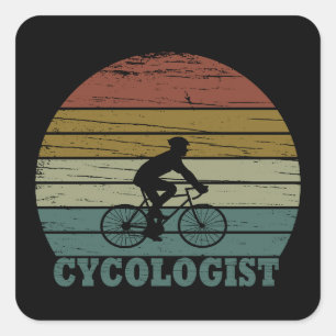 Lustiger Radfahrerruhestand - Vintage Cycologist Quadratischer Aufkleber