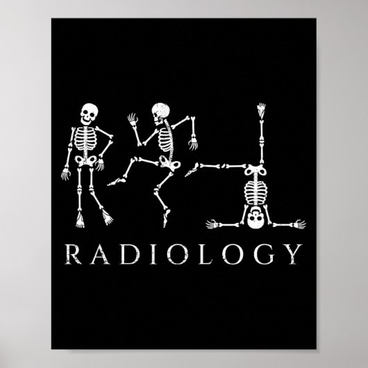 Lustiger Radiologie-Skelett-Tanz-Röntgenassistent Poster (Vorne)