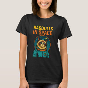 Lustiger Ragdoll-Katzenliebhaber Retro-Space-Astro T-Shirt