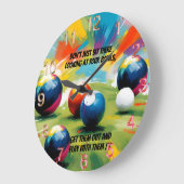 Lustiger Rasenbowling-Farbklecks, Große Wanduhr (Winkel)