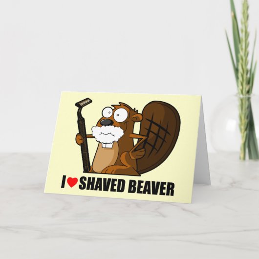Lustiger rasierter Biber Karte (Vorderseite)