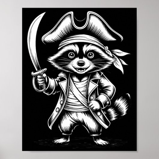 Lustiger Rate-Waschbär Poster (Vorne)