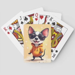 Lustiger Rattenterrier Kawaii Hund Spielkarten