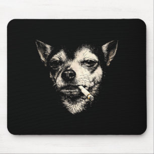 Lustiger rauchender Chihuahua Vintage Y2K Grunge H Mousepad