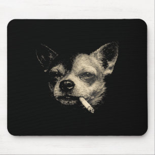 Lustiger rauchender Chihuahua Vintage Y2k Nge Hund Mousepad