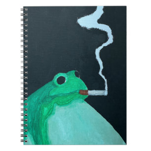 Lustiger rauchender Frosch Skurriles Meme-Tier Notizblock