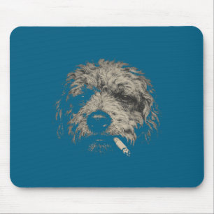 Lustiger rauchender Goldendoodle Vintage Y2k Nge H Mousepad