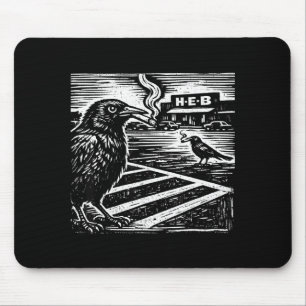 Lustiger rauchender Grackelvogel Texas Satire selt Mousepad