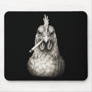 Lustiger rauchender Huhn-Zigarette Gen Z Meme Farm Mousepad