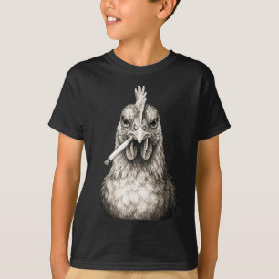 Lustiger rauchender Huhn-Zigarette Gen Z Meme Farm T-Shirt
