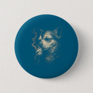 Lustiger Rauchender Hund Meme Chihuahua Für Männer Button
