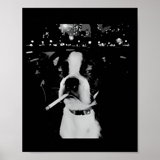 Lustiger rauchender Hund Meme Poster (Vorne)