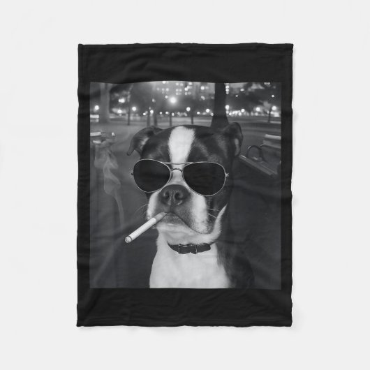 Lustiger rauchender Hund Meme Zigarette Gen Z Meme Fleecedecke (Vorderseite)