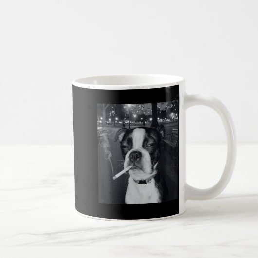 Lustiger rauchender Hund Meme Zigarette Gen Z Meme Kaffeetasse (Rechts)