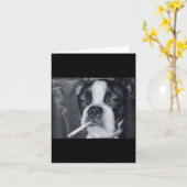 Lustiger rauchender Hund Meme Zigarette Gen Z Meme Karte (Gelbe Blume)