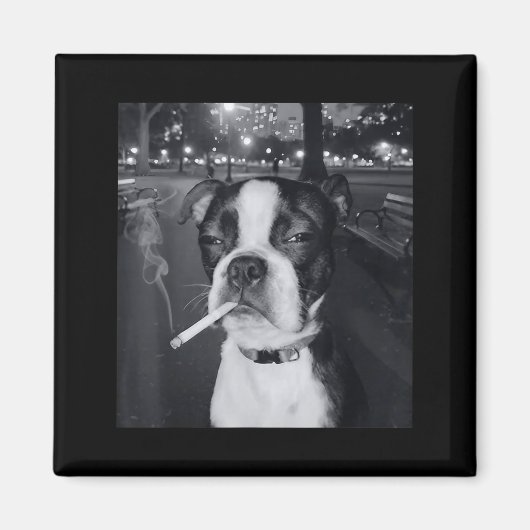 Lustiger rauchender Hund Meme Zigarette Gen Z Meme Magnet (Vorne)