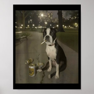 Lustiger rauchender Hund Meme Zigarette Gen Z Meme Poster