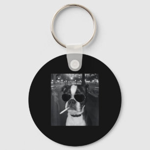 Lustiger rauchender Hund Meme Zigarette Gen Z Meme Schlüsselanhänger