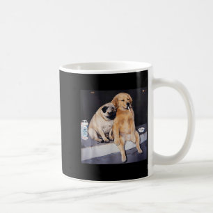 Lustiger rauchender Hund Pug Meme Golden Retriever Kaffeetasse